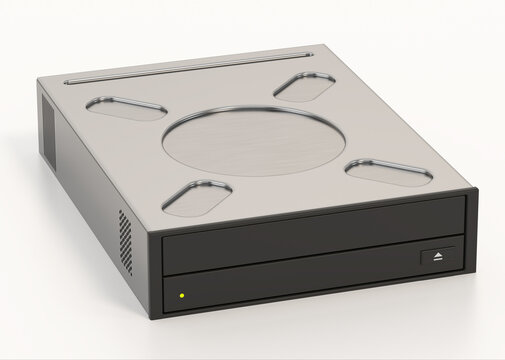 CD ROM player isolated on white background. 3D illustration