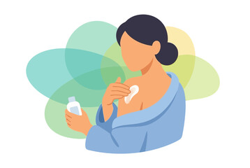 Fototapeta premium Beauty Woman Body Skincare and Moisturizer Vector Illustration