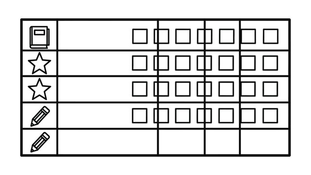 Daily Planner Grid: A simple and structured daily planner template, rendered in crisp black and white, presenting an organized layout for efficient time management and task organization.