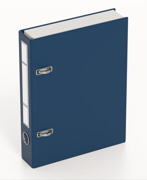 Blue file folder isolated on white background. 3D illustration