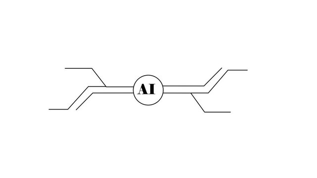 Animation of Technology computer processor icon, simple logotype AI icon conceptual background.