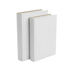 Naklejka premium Stack of Two Plain White Books Isolated on Transparent Background