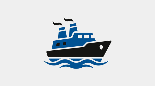 A nautical vector illustration of a sailing ship and luxury yacht cruising on blue ocean waves under a clear sky for marine travel and summer vacation
