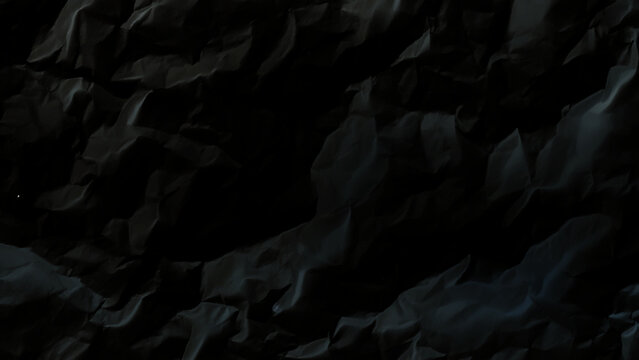 Dark grey rocky surface with craters and uneven terrain in space rough texture