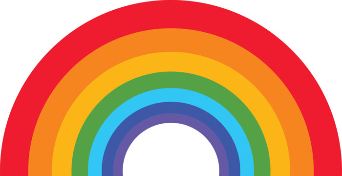 Half Circle Rainbow Vector Illustration Colorful Abstract Arc Shape Design