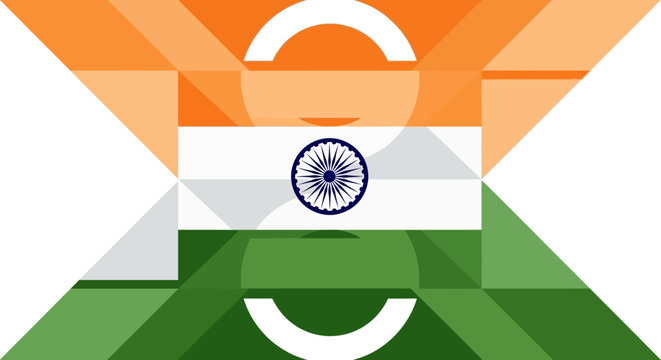 Indian Flag Geometric Pattern Design.
