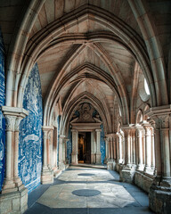 Fototapeta premium Gothic cloister of Sé do Porto (Porto Cathedral) in Porto, Portugal