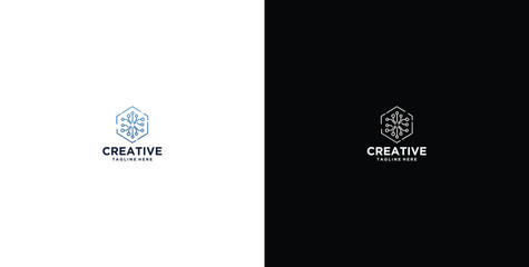 Fototapeta premium technology design logo for big data analytics company