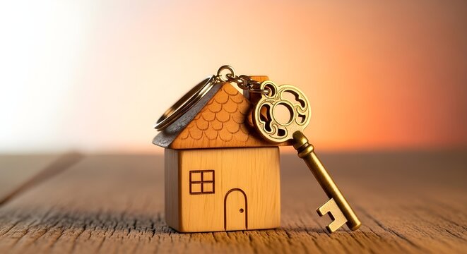 modelo de casa y llave de la casa
