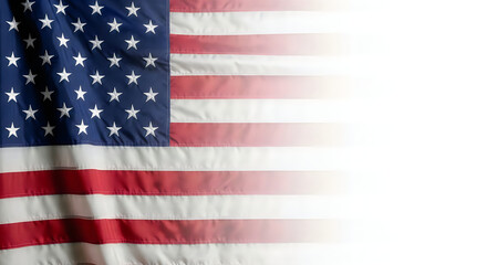 Fototapeta premium American flag close-up with fading white background american patriotic independence democracy