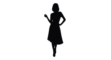 A fashionable woman posing in a full length black silhouette © MDRAYHAN