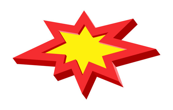 Retro explosion sign with comic 3D look, for sale sticker