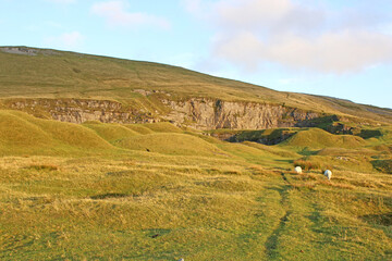 Fototapeta premium Old quarry at Rhiw Wen in the Black mountains in Wales 