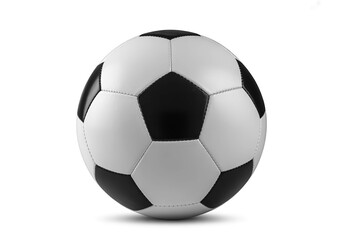Fototapeta premium Classic black and white soccer ball on white background