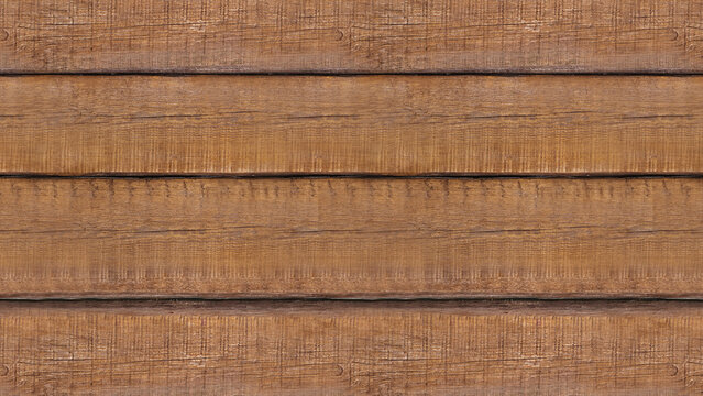 Close-up view of horizontal wooden planks showcasing natural wood grain and rustic texture. Warm brown tones with visible wood patterns, perfect for design backgrounds needing organic and vintage appe