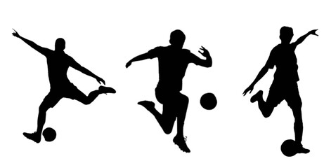 silhouette, vector, sport, people, illustration, soccer, ball, football, player, silhouettes, sports, action, vector silhouettes of football player in different actions, basketball, icon, running © ALI