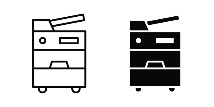 Copy Machine icon and symbol. Vector icons set