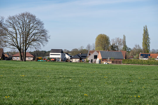 Farmland with houses and farms Geel