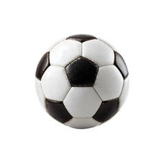 Fototapeta premium Classic black and white soccer ball isolated on white background football sports equipment