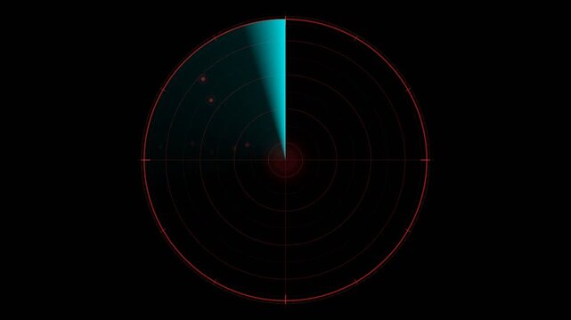 Blue Red Modular Digital Radar Sweep HUD Animation Seamless Loop 4K