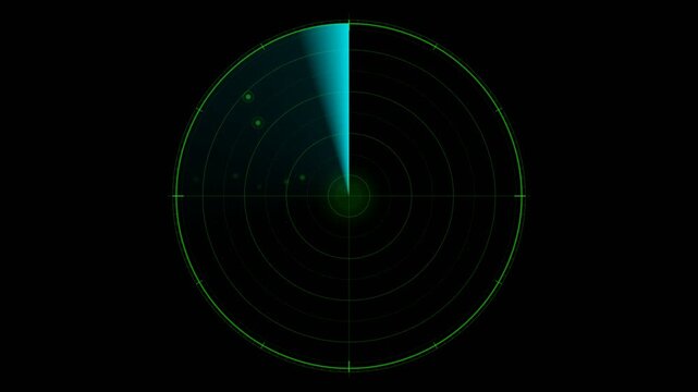 Blue Green Modular Digital Radar Sweep HUD Animation Seamless Loop 4K