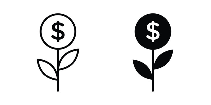 Investment tree icon and symbol. Vector icons set
