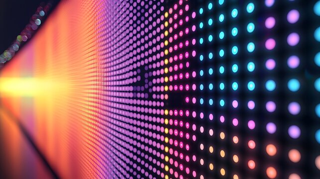Bright neon dot wall on digital screen picture