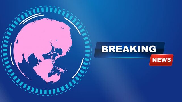 Breaking News intro Template animation rotating 3d world Map globe live broadcast news on television. news generic Political program, Live breaking news report. News media background Virtual Studio.