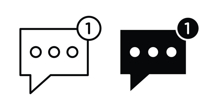 Mobile message notification icon and symbol. Vector icons set