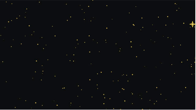 Glowing particles float in a dark space with vibrant lights