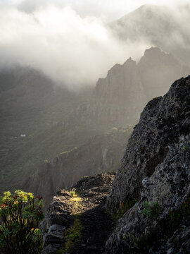 Hiking Abache trail in Teno Mountains, Tenerife