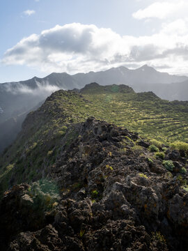 Hiking Abache trail in Teno Mountains, Tenerife