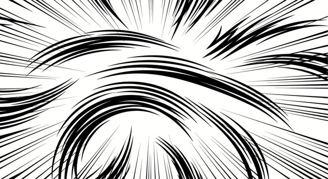 Black and white abstract speed lines background.