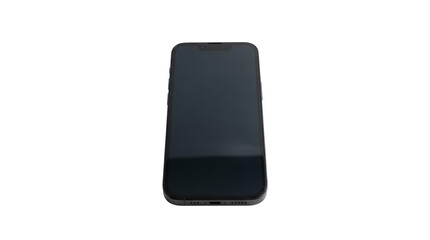 Naklejka premium A modern mobile phone displayed upright on its own. isolated on a white background. PNG