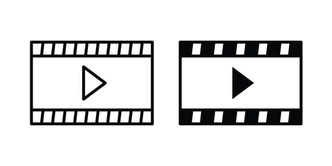 Fototapeta premium Video editing icon and symbol. Vector icons set