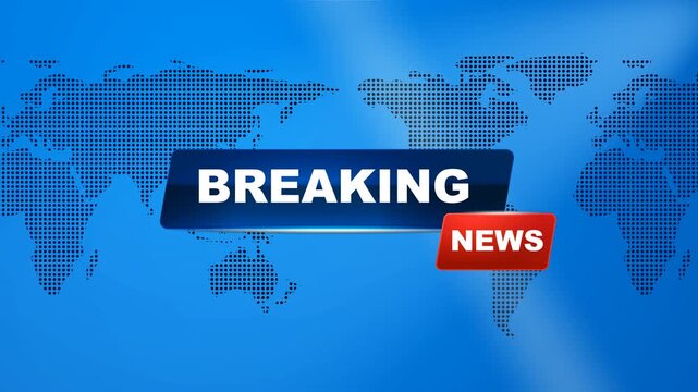 Breaking News intro Template animation moving digital world Map live broadcast news on television. news generic Political program, Live breaking news report. News media background Virtual Studio