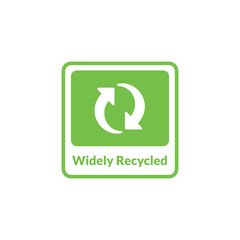Green recycling symbol with arrows on a widely recycled logo © MdRazaul