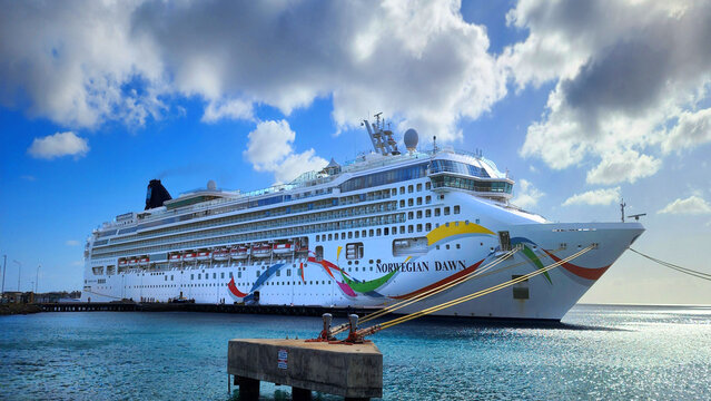 NCL Norwegian Dawn at Kralendijk Bonaire Caribbean island in the Leeward Antilles and a municipality of the Netherlands. 03.01.26