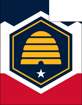 Utah State Flag Map United States State Outline Isolated
