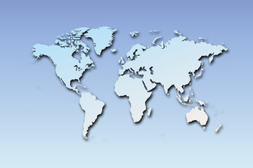 Fototapeta premium World map. Blue modern vector map.