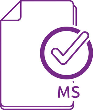 Microsoft word document icon with checkmark indicating completed or approved status Vector