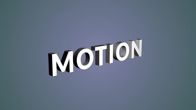 Rotating 3D MOTION text animation with 3d text spin, text animation style, smooth loop rotation, modern typography design, glossy letters with depth and shadow