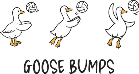 Goose Bumps Volleyball SVG, Funny Goose Volleyball Team Tee SVG, Cute Volleyball Player SVG, Volleyball SVG, Volleyball Lover SVG © Pauline
