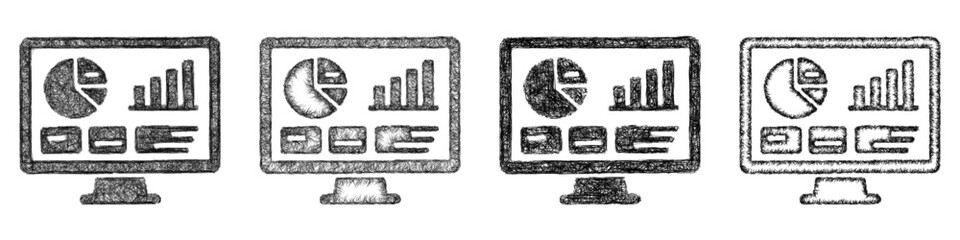 Fototapeta premium Sketch budget dashboard icon design set