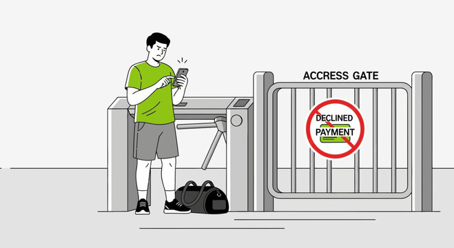 Man denied access at gate due to declined payment on phone