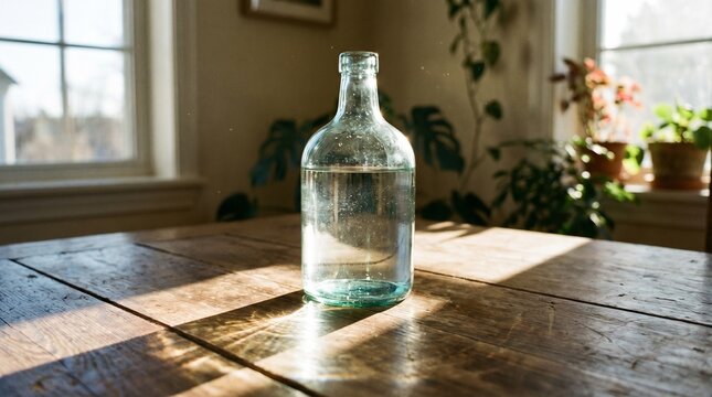 Light passing through bottle, caustics pattern