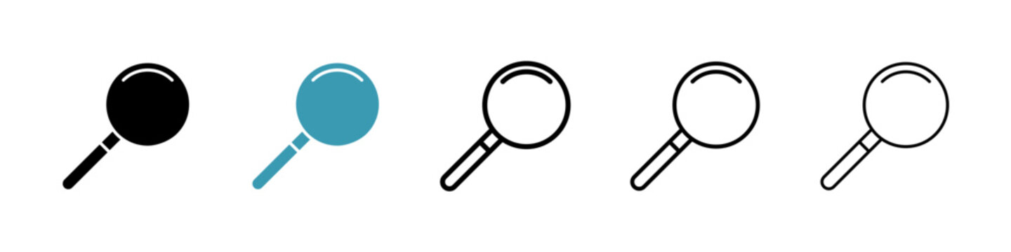 Search icons collection in black and blue colors