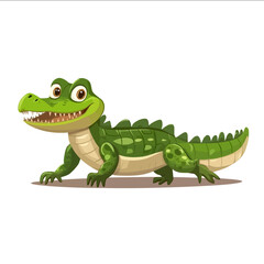 Fototapeta premium illustration alligator vector style flat illustration isolated on white background