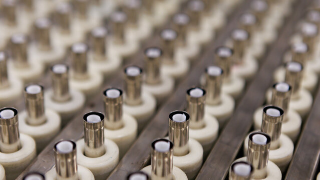 A modern alkaline battery production facility.