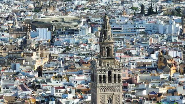 aerial view of the city of seville
